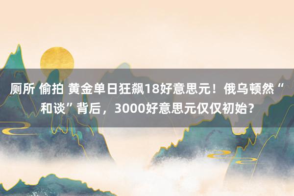 厕所 偷拍 黄金单日狂飙18好意思元！俄乌顿然“和谈”背后，3000好意思元仅仅初始？