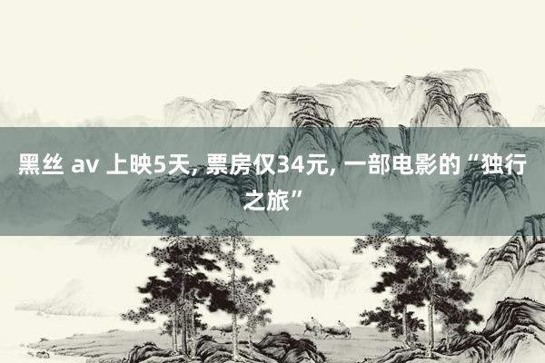 黑丝 av 上映5天， 票房仅34元， 一部电影的“独行之旅”