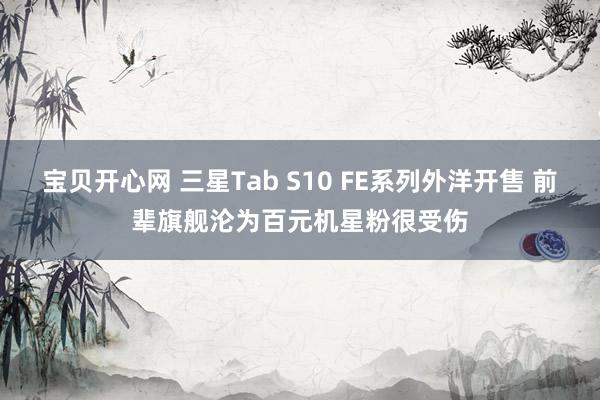 宝贝开心网 三星Tab S10 FE系列外洋开售 前辈旗舰沦为百元机星粉很受伤
