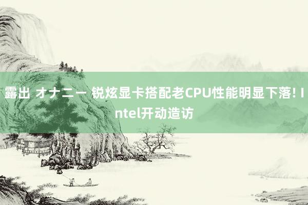 露出 オナニー 锐炫显卡搭配老CPU性能明显下落! Intel开动造访