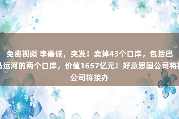 免费视频 李嘉诚，突发！卖掉43个口岸，包括巴拿马运河的两个口岸，价值1657亿元！好意思国公司将接办